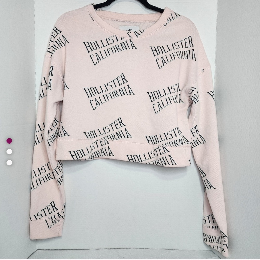 Hollister Pink Long Sleeve Crop pullover
